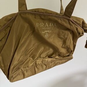 Prada Metallic Gold Nylon Tote